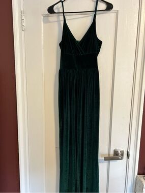 Elegant Dark Green Velvet Jumpsuit